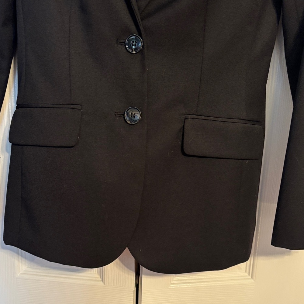 J CREW Classic Black Women's Blazer - Tailored Two-Button Jacket size 00P NWOT - Picture 6 of 10
